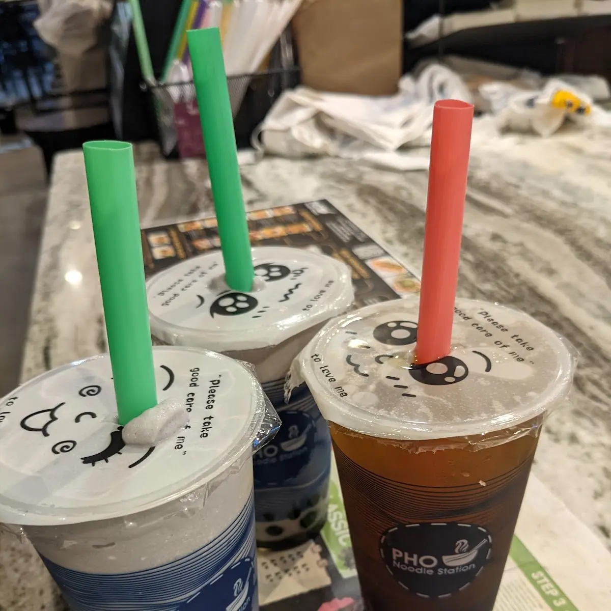 Peach Oolong Tea with Boba