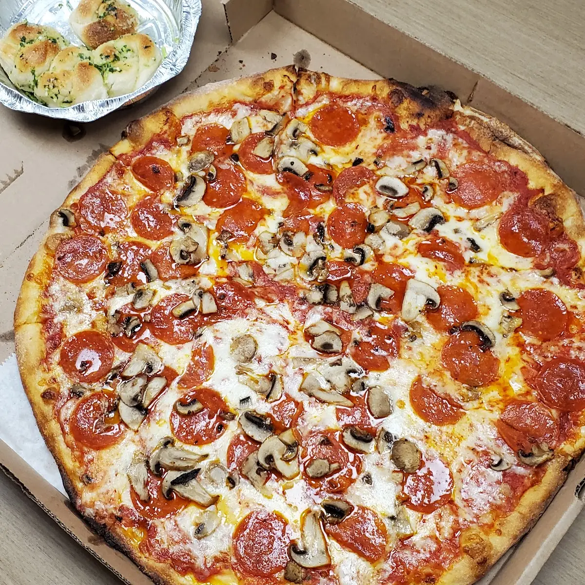 Pepperoni and Mushroom Pizza