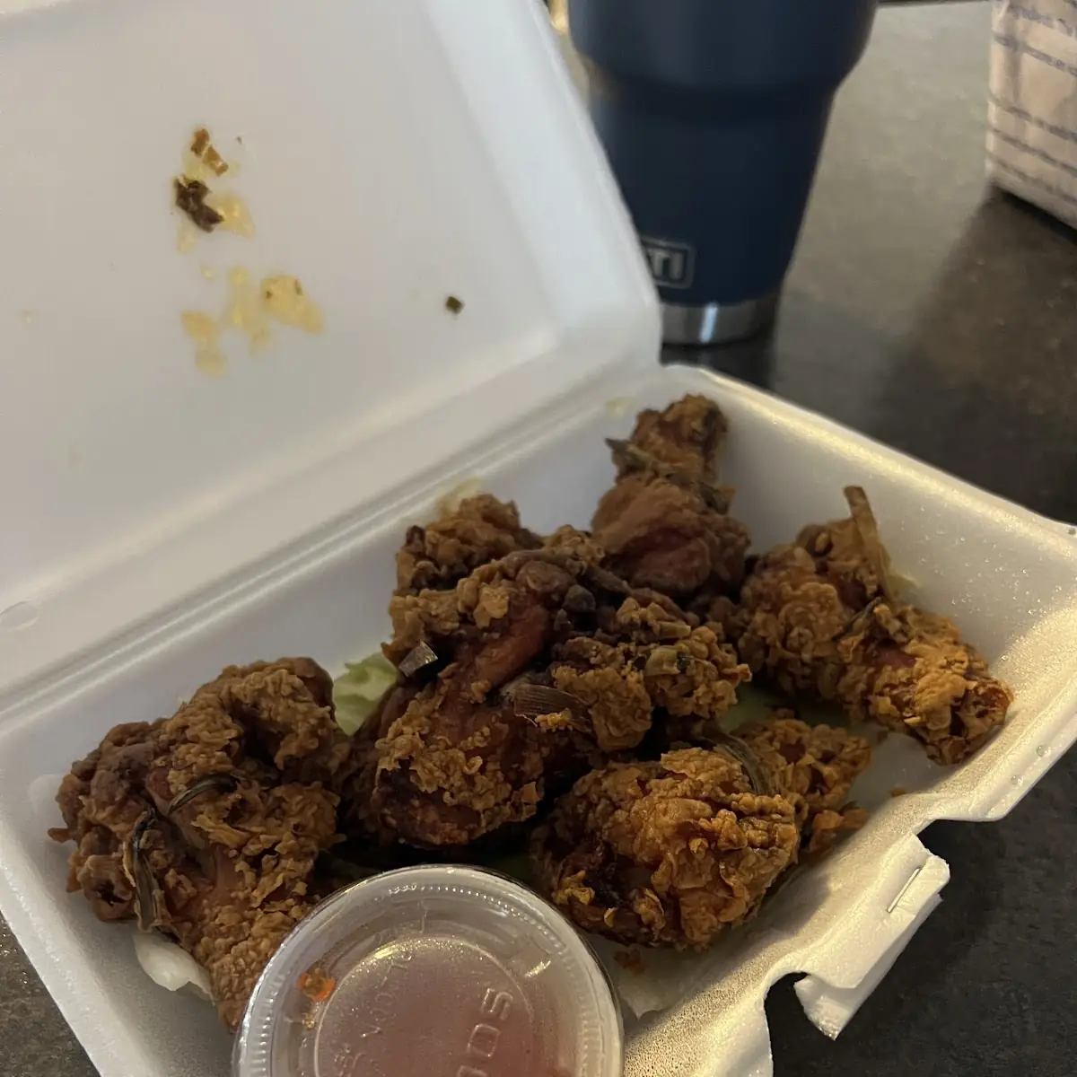 Salt & Pepper Chicken Wings over Rice