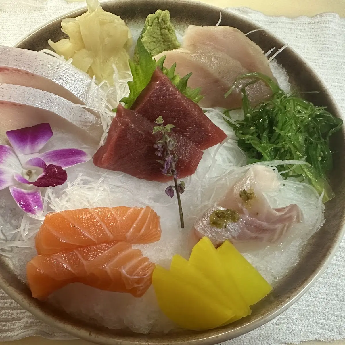 Assorted Sashimi Platter with Wasabi