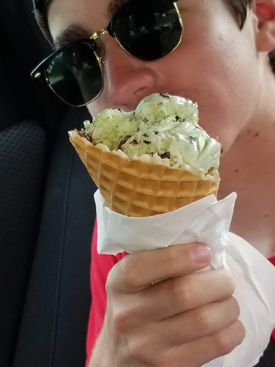 Chocolate Mint in Waffle Cone