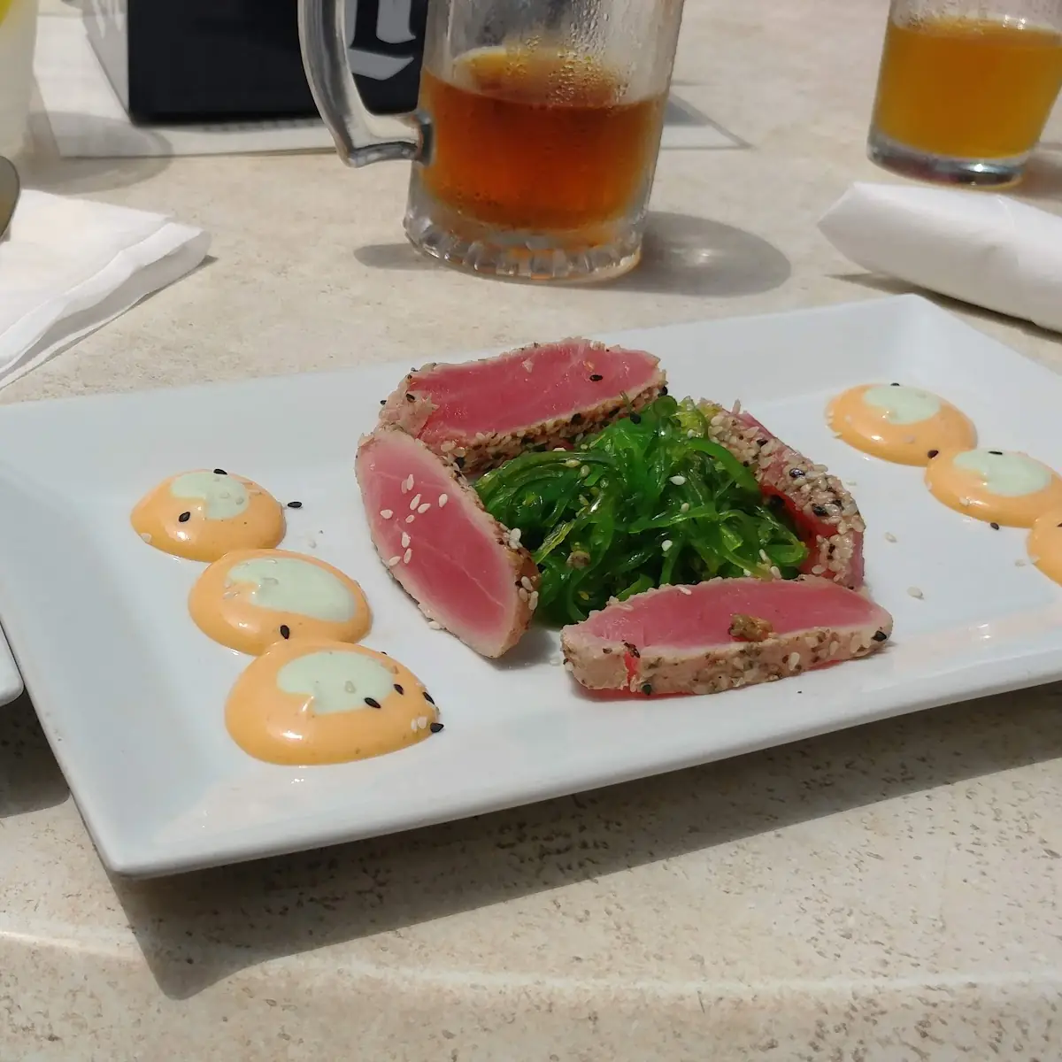 Seared Tuna and Fried Green Tomatoes
