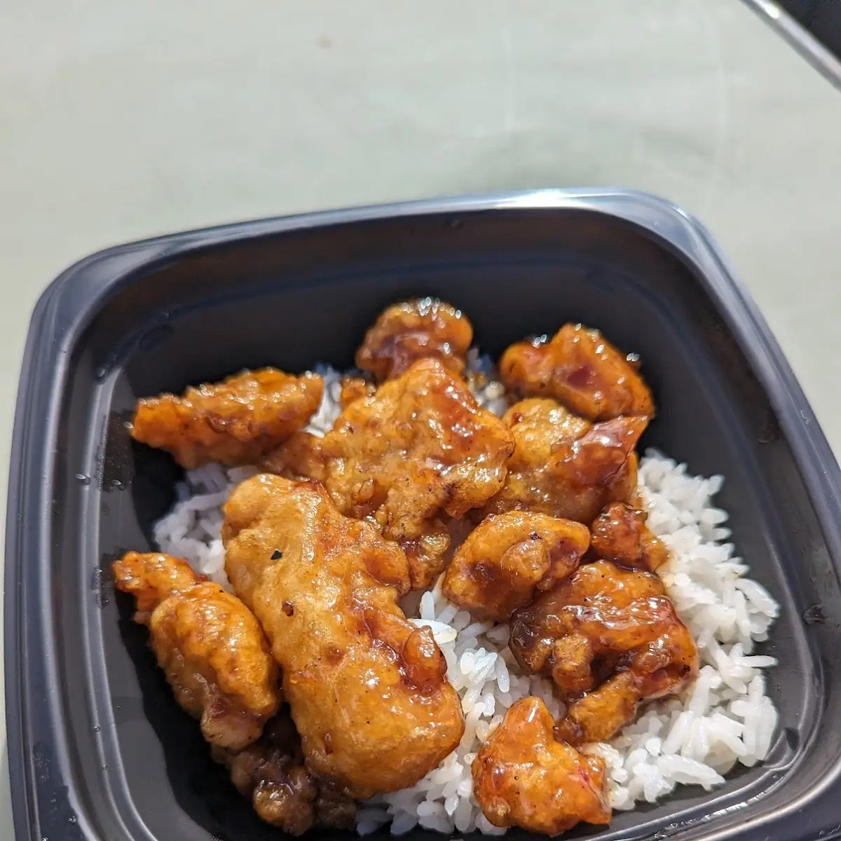 White Rice with Orange Chicken Bowl