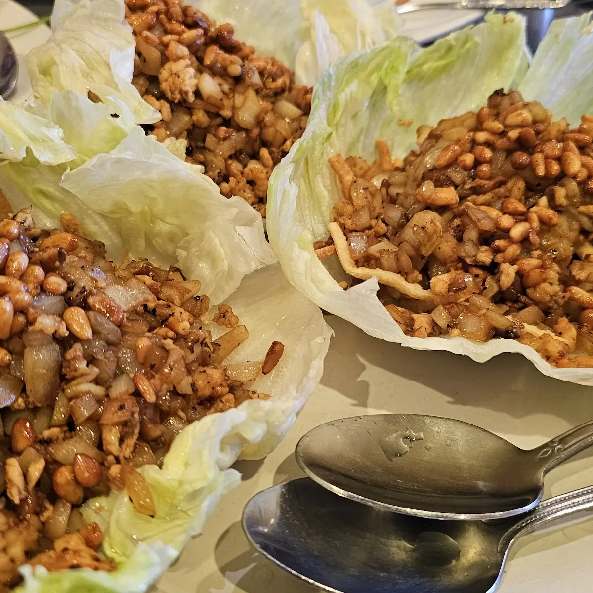 Pine Nut Minced Prawn & Chicken Lettuce Cups