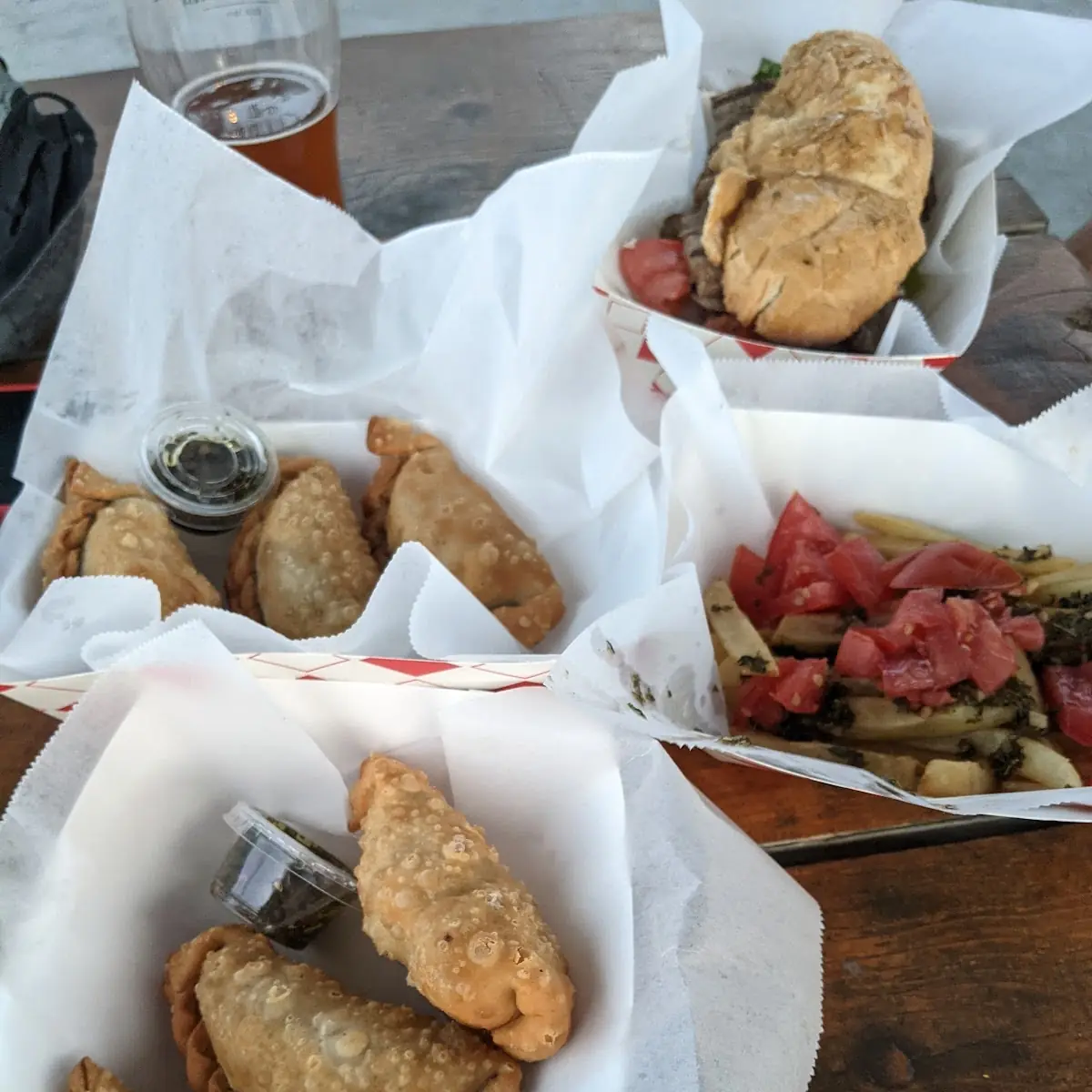 Empanadas and Steak Sandwich