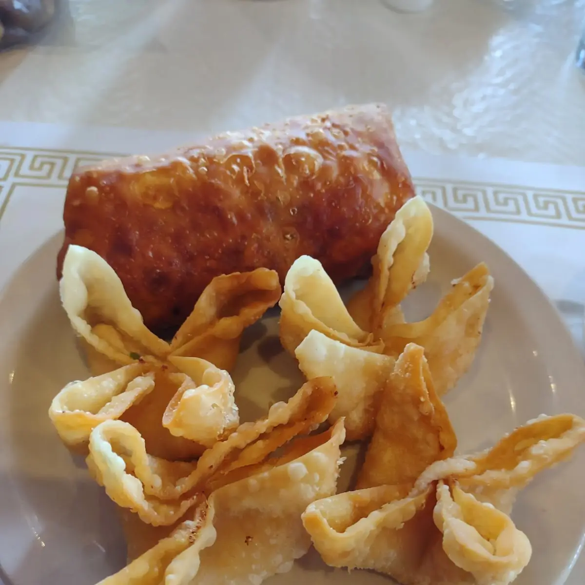 Crab Rangoons and Egg Roll