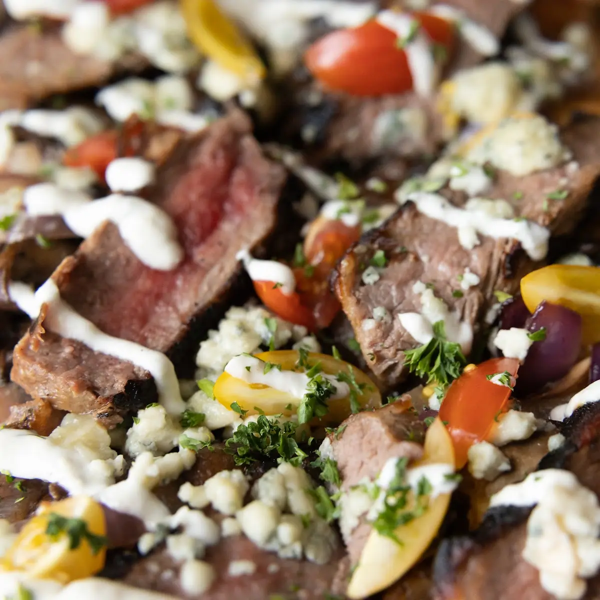 New York Strip Blue Cheese Crostini