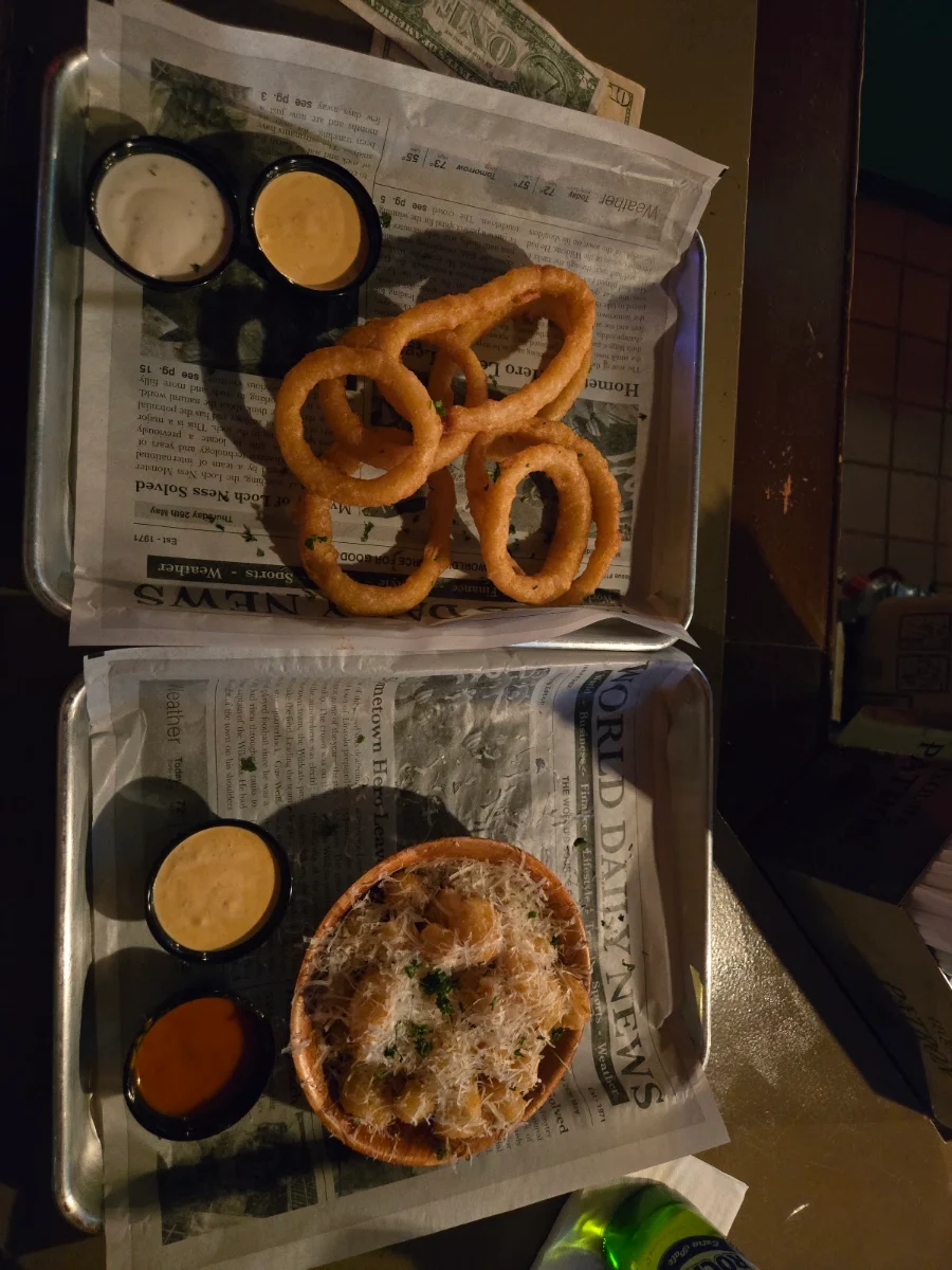 Onion Rings and Cheddar Bites
