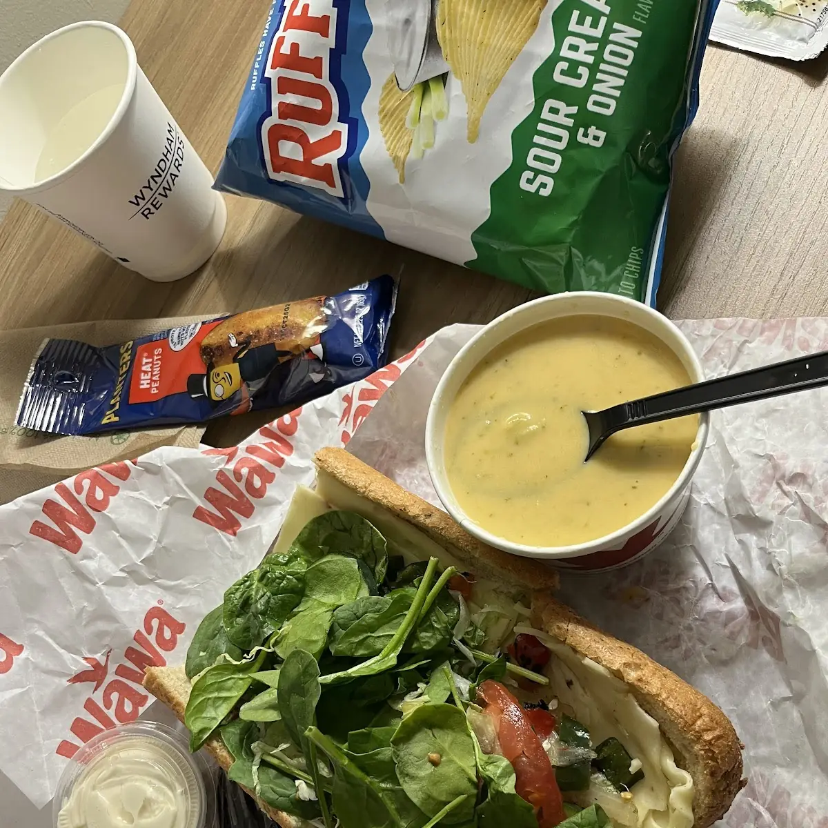 Soup Sandwich and Chips