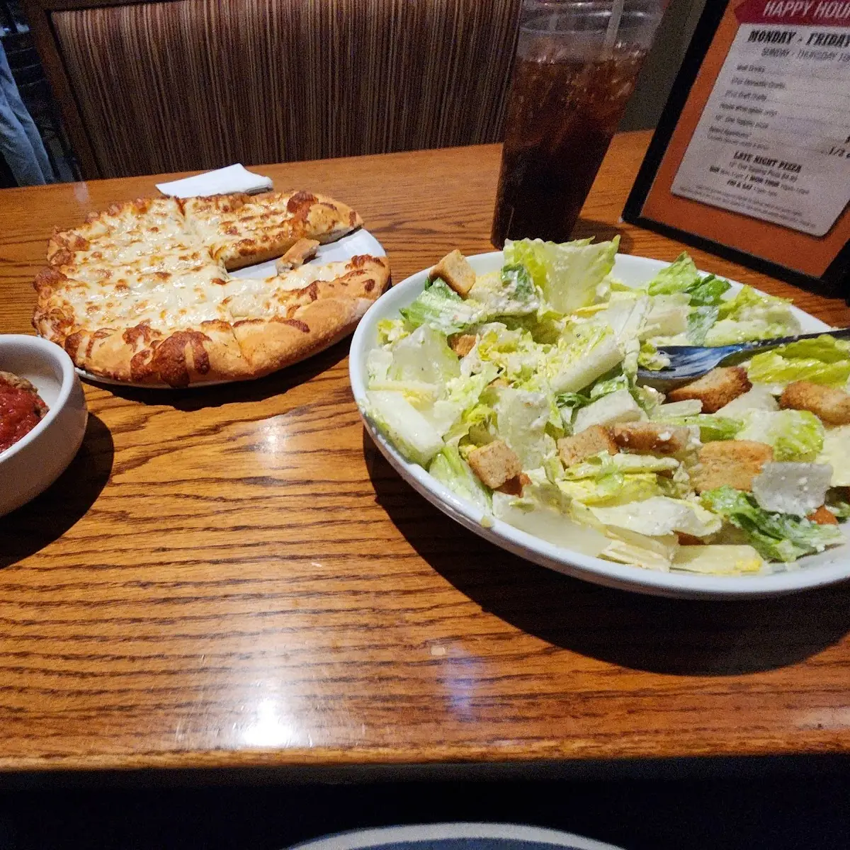Cheesy Garlic Bread and Caesar Salad