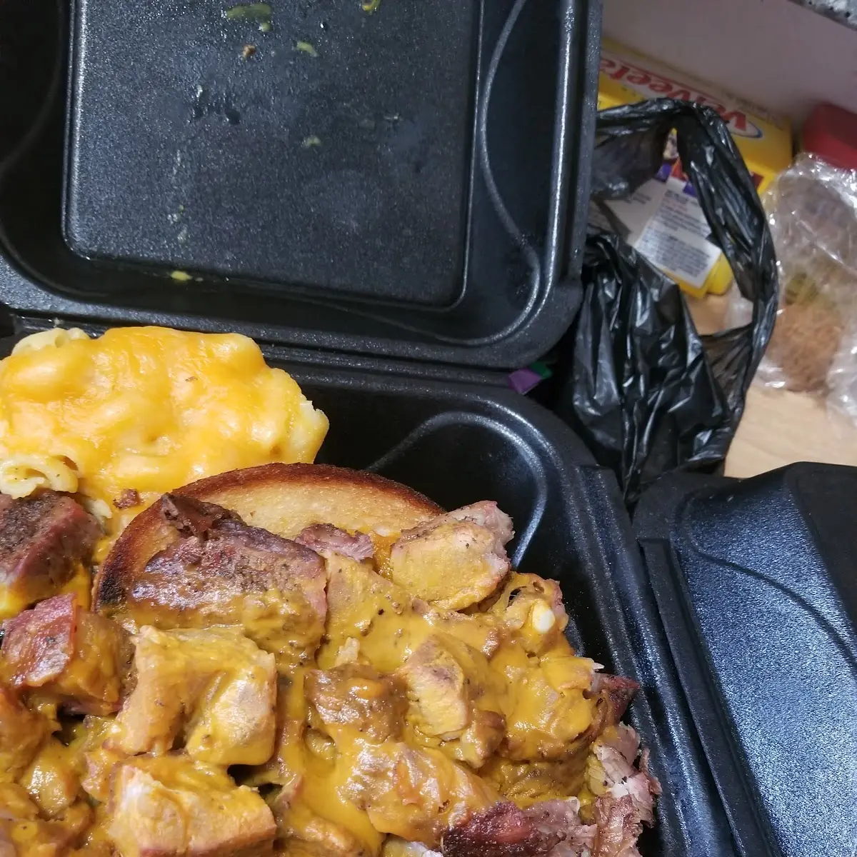 Rib Tip Dinner with Double Mac and Cheese