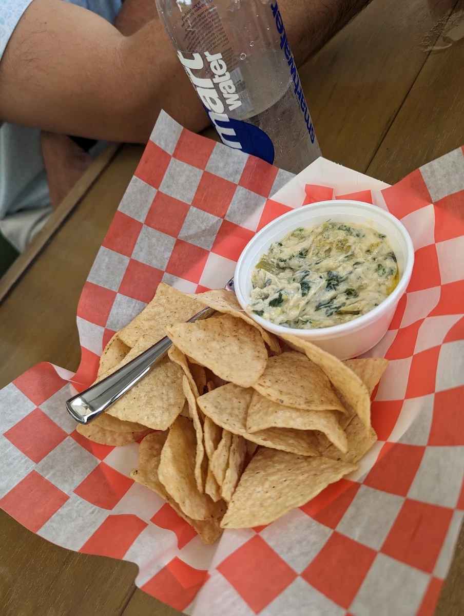 Stone Crab Artichoke Dip with Tortilla Chips