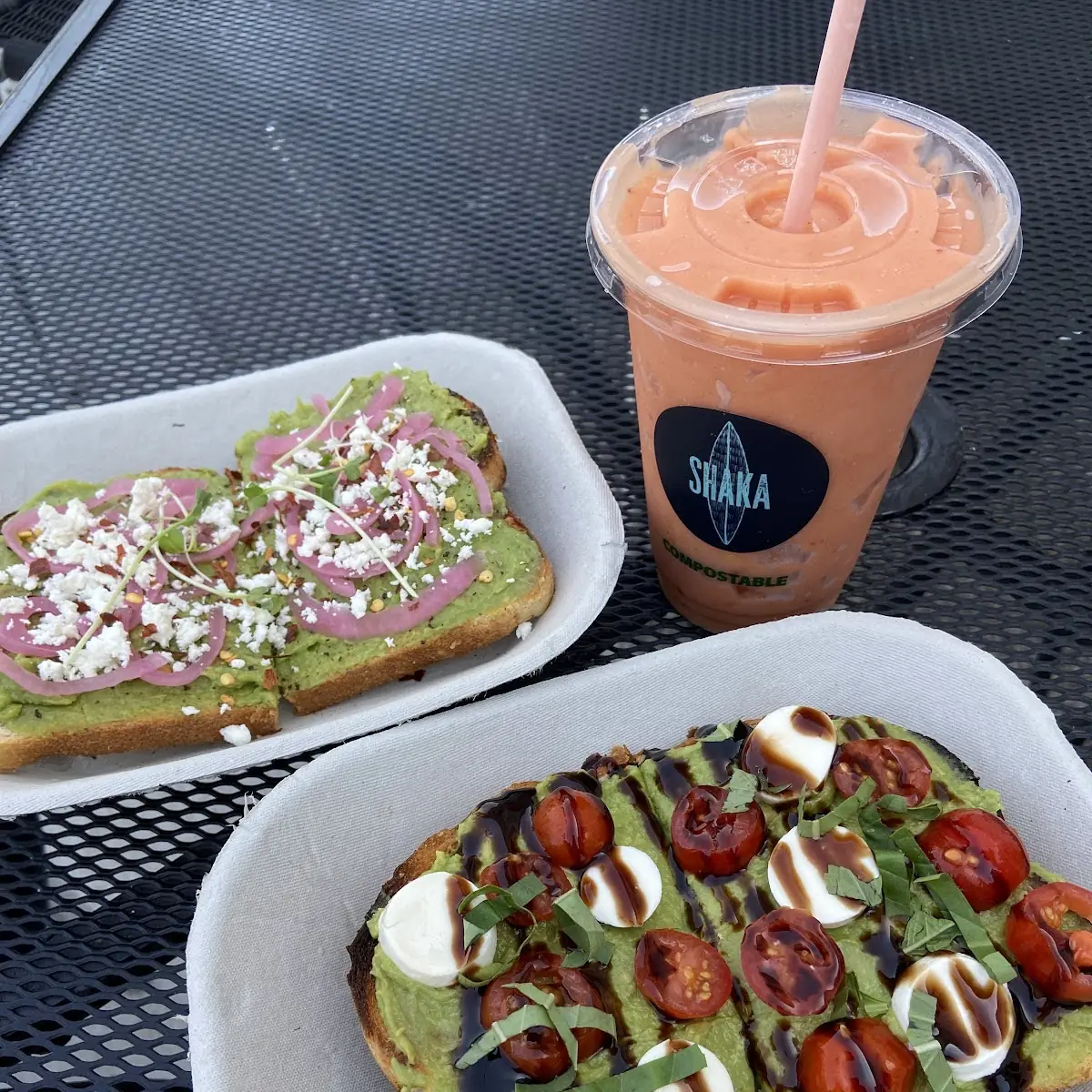 Caprese Avo Toast, Shaka Farm To Beach