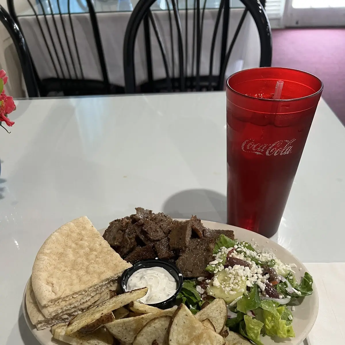 Greek Salad and Pita Bread