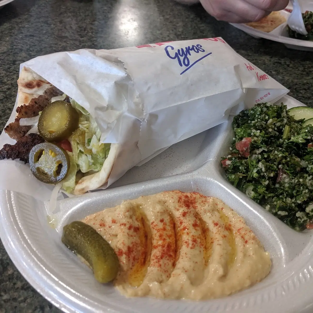 Gyro and Hummus
