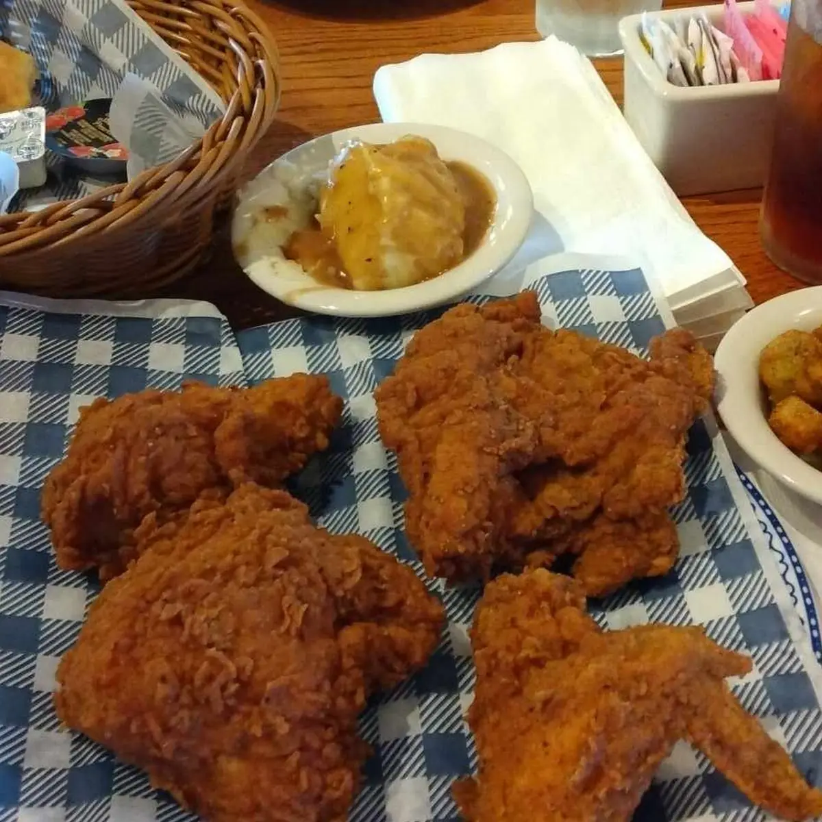 Fried Chicken Okra Mashed Potatoes