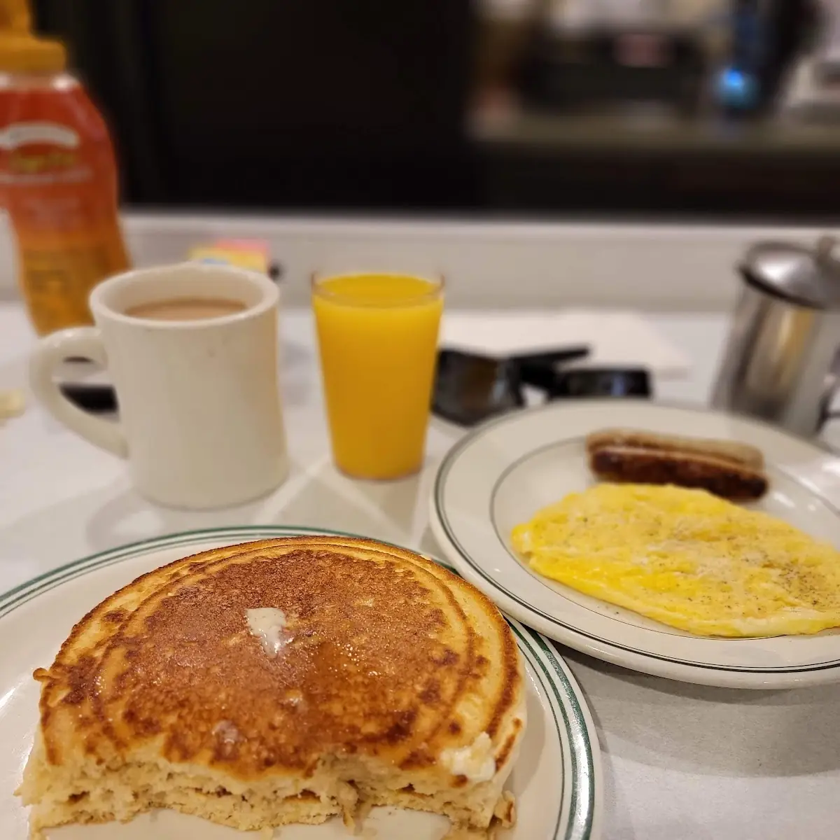 2 Eggs 2 Sausages and 2 Pancake Combo