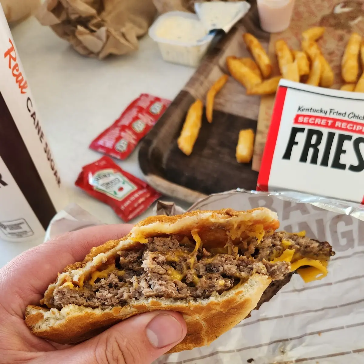 Gross Triple Cheeseburger