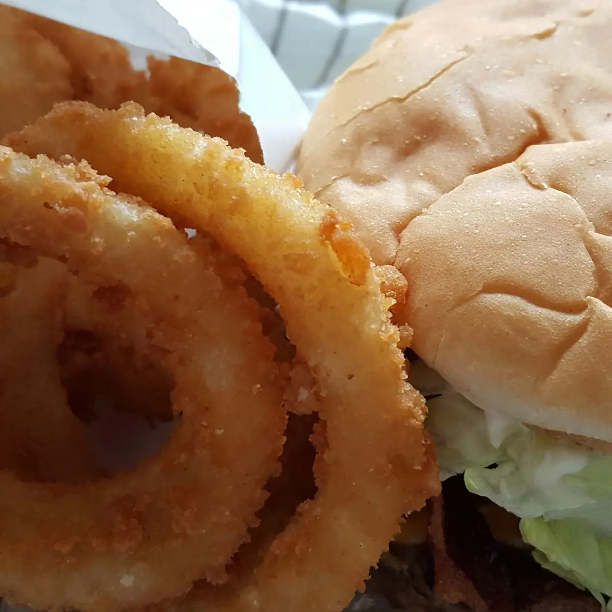 Double Cheese Burger & Onion Rings