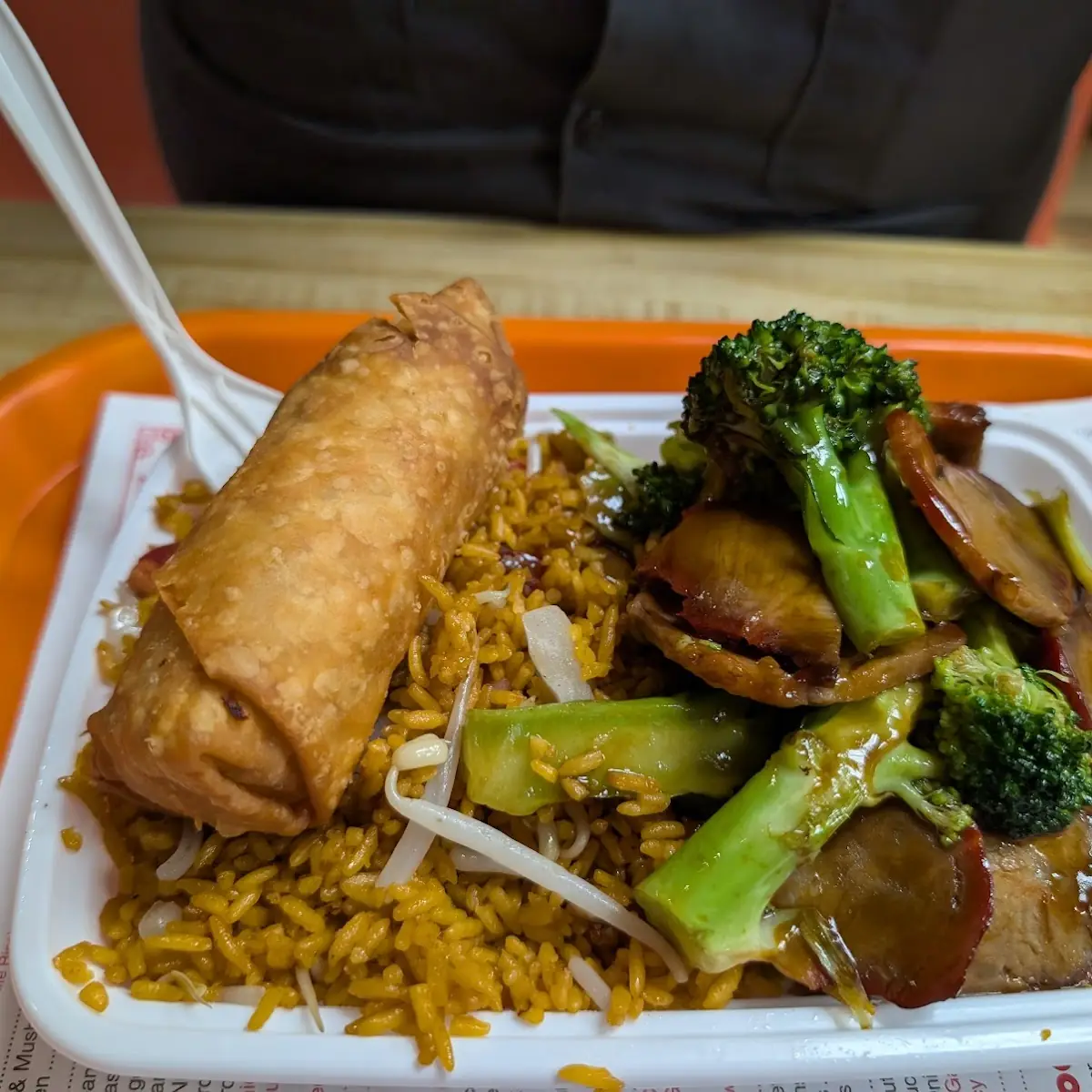 Pork and Broccoli and Egg Roll