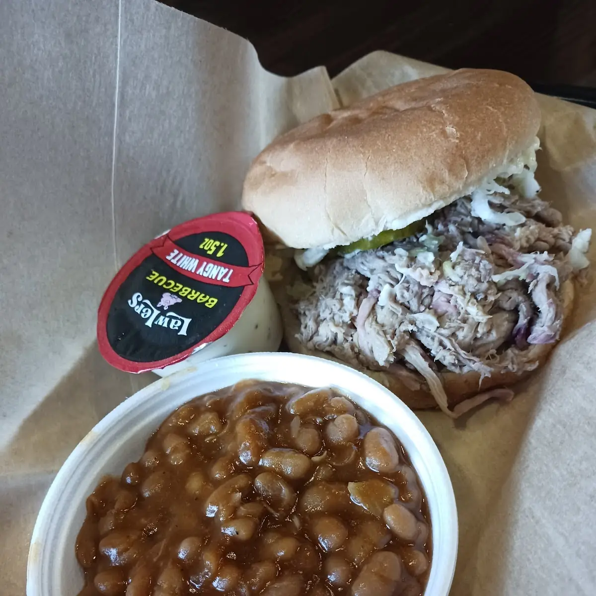 Pulled Pork with Side of Beans