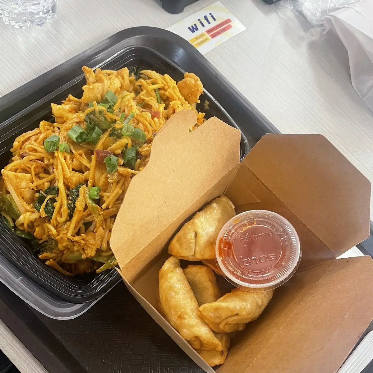 Mee Goreng with Pork Dumplings