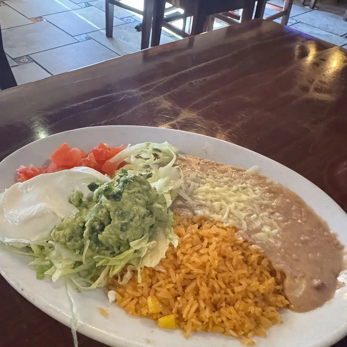 Rice Beans and Salad