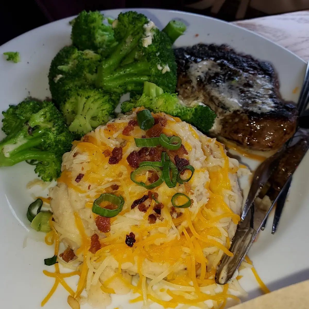 6 Oz Sirloin Broccoli Loaded Potato