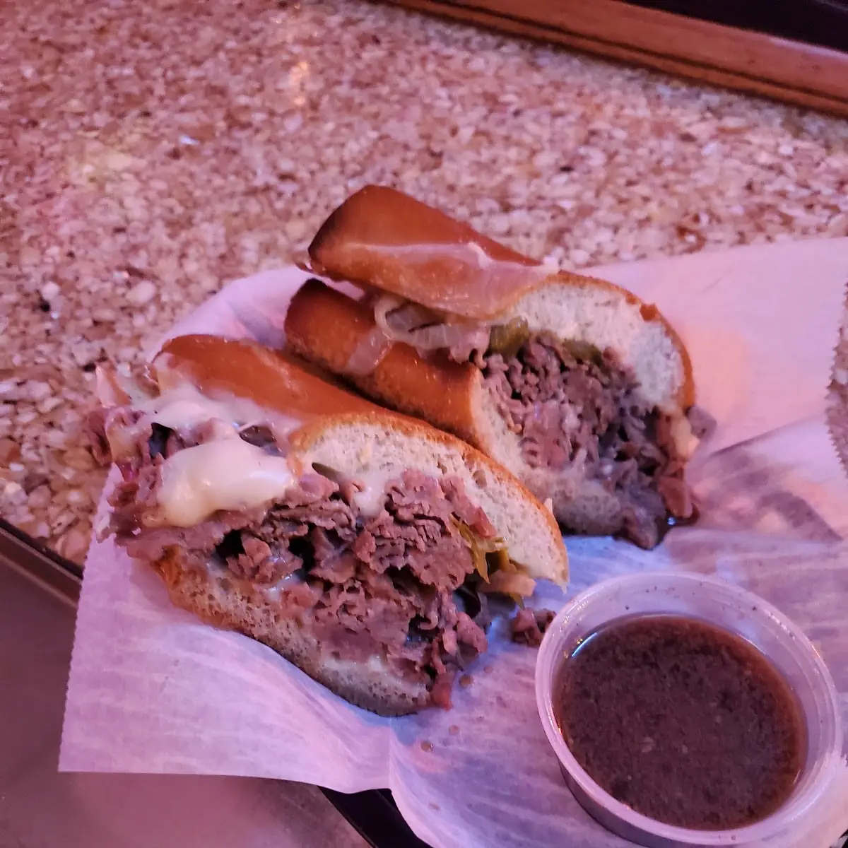 Roast Beef on Garlic Cheese Bread