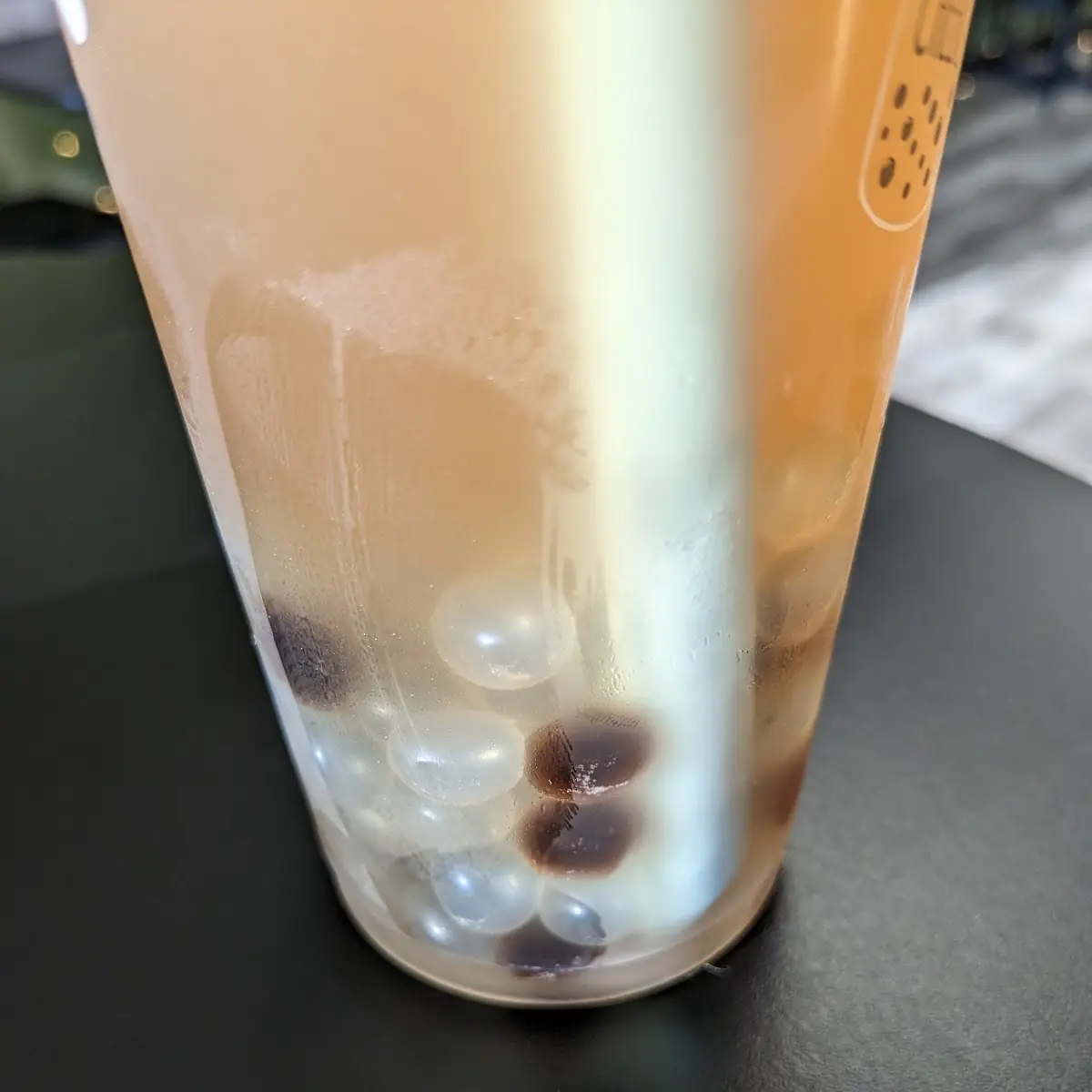 Lychee Black Tea with Boba and Popping Bubbles
