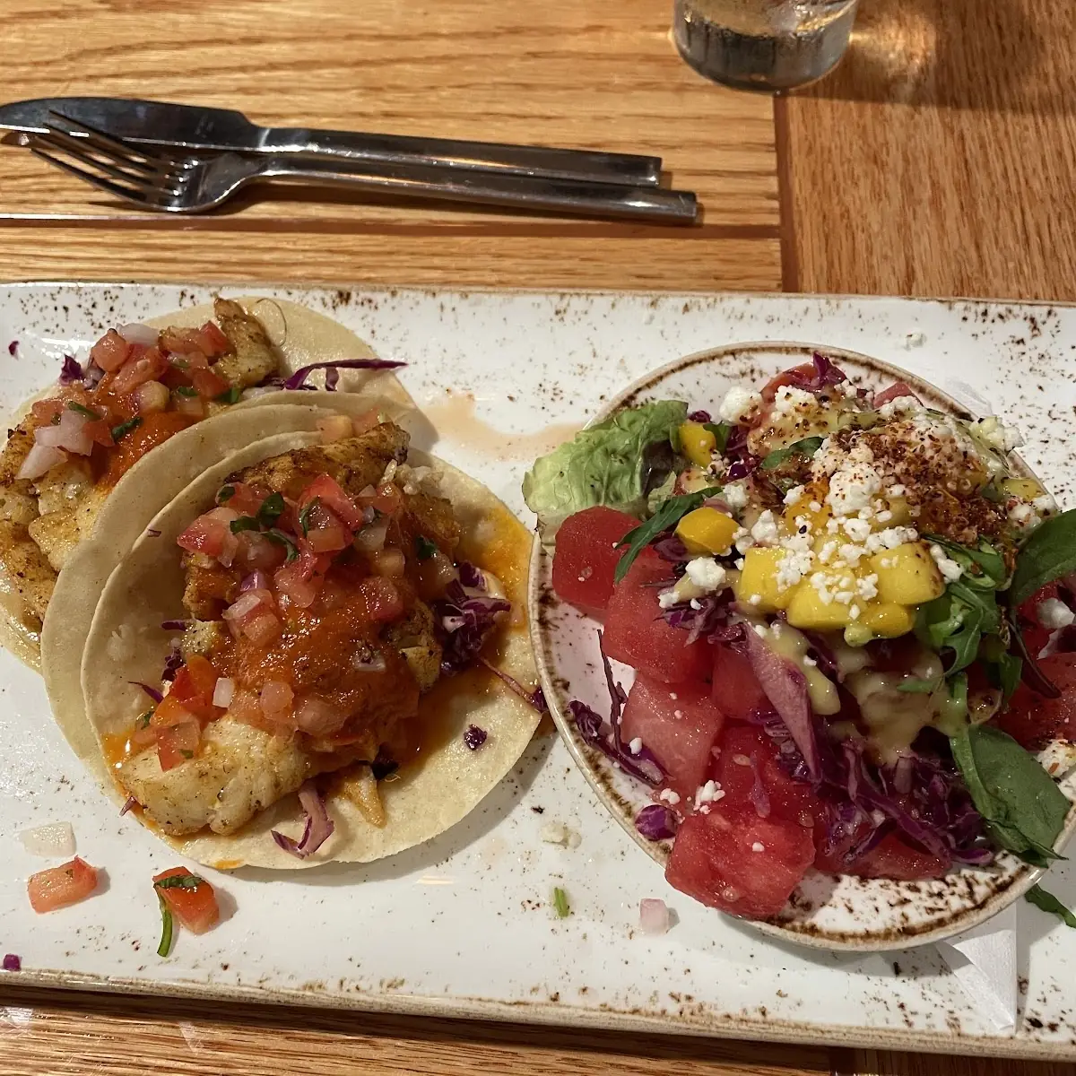 Mahi-Mahi Tacos & Watermelon Salad