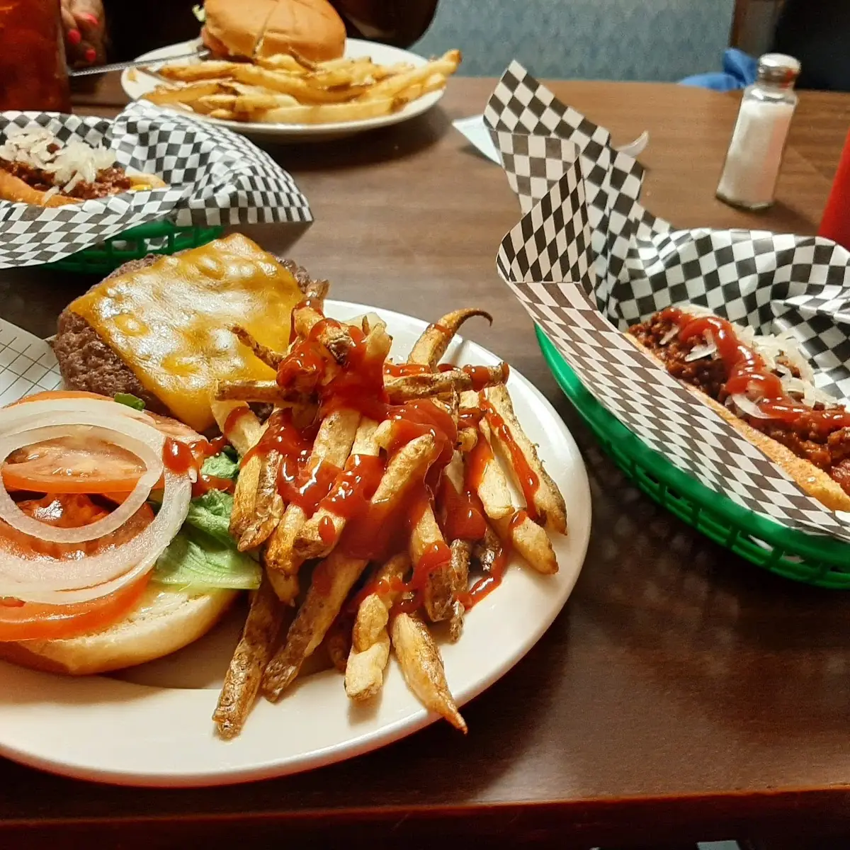 Hot Dog with Chilli in Basket
