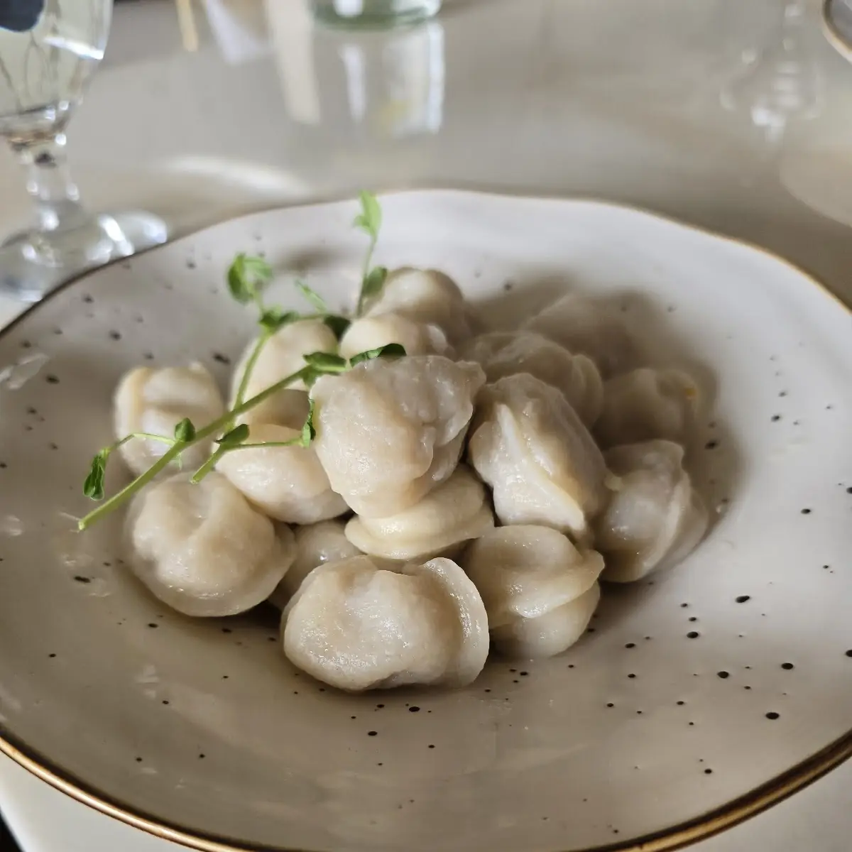 Meat Dumplings and Sour Cream