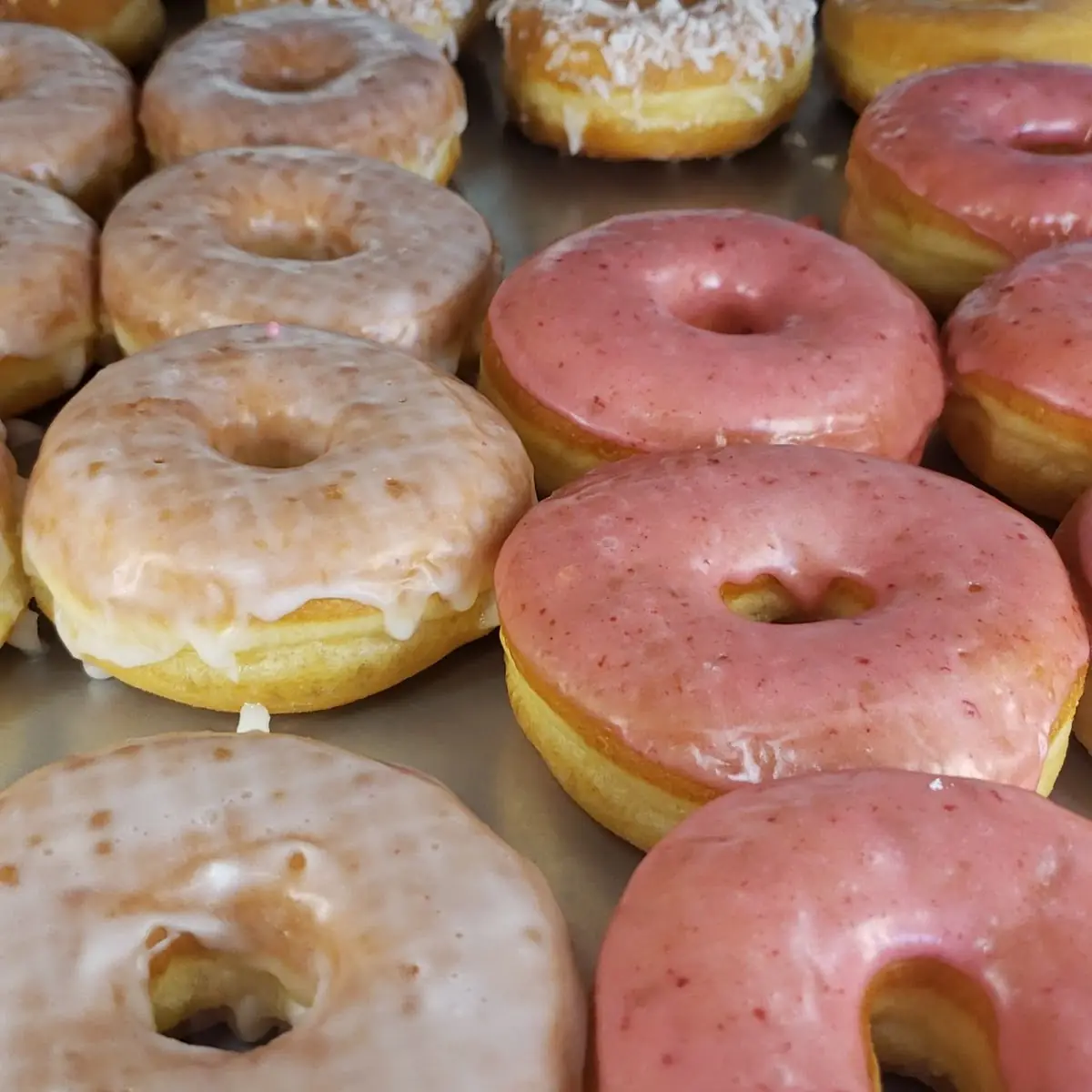 Glazed and Straberry Glazed Donuts