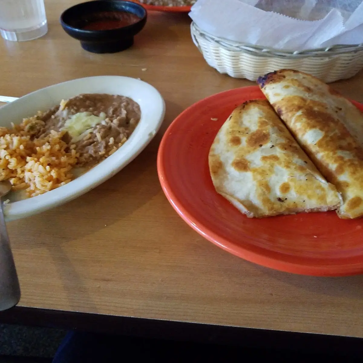 Cheese Quesadilla and Rice