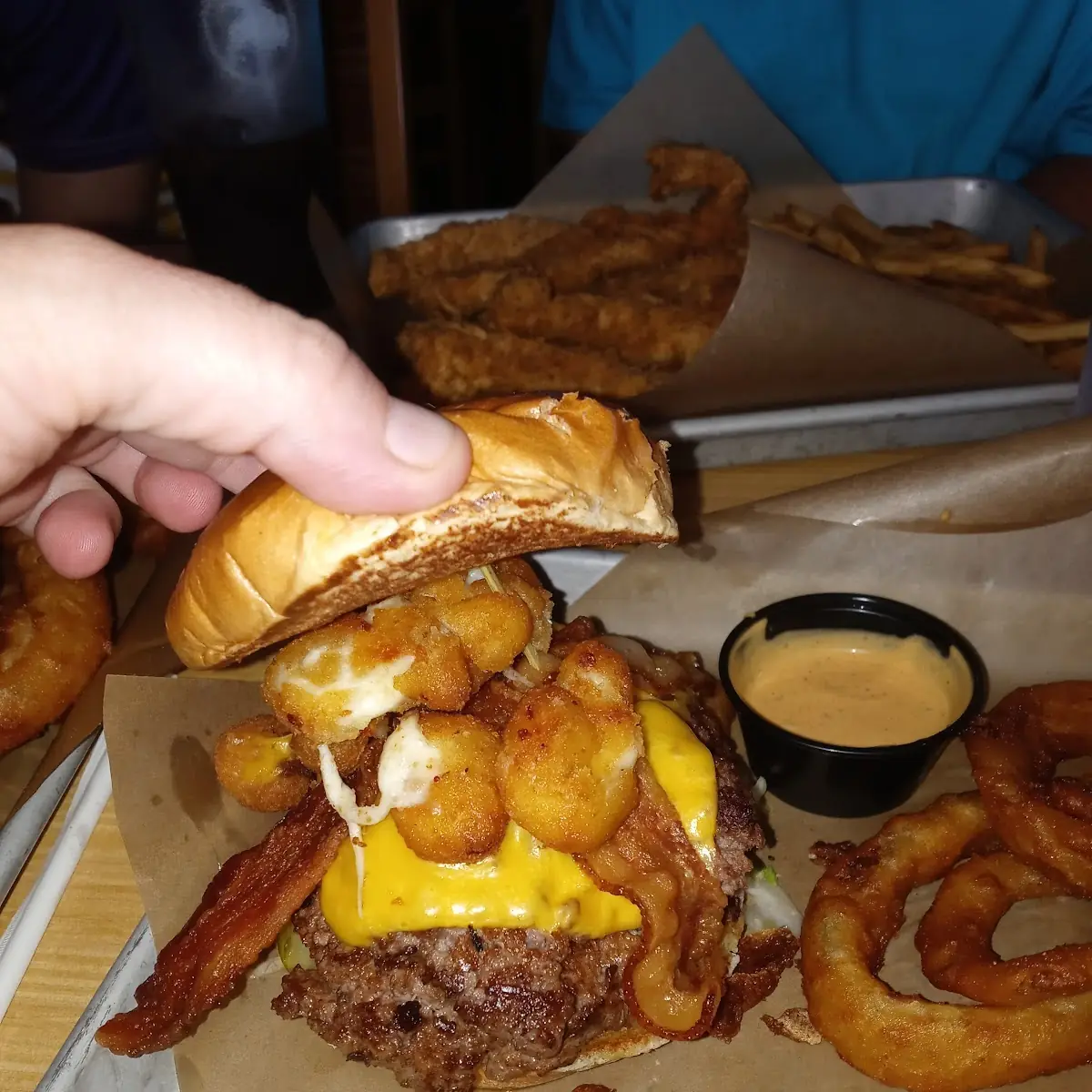 Cheese Curd Bacon Burger