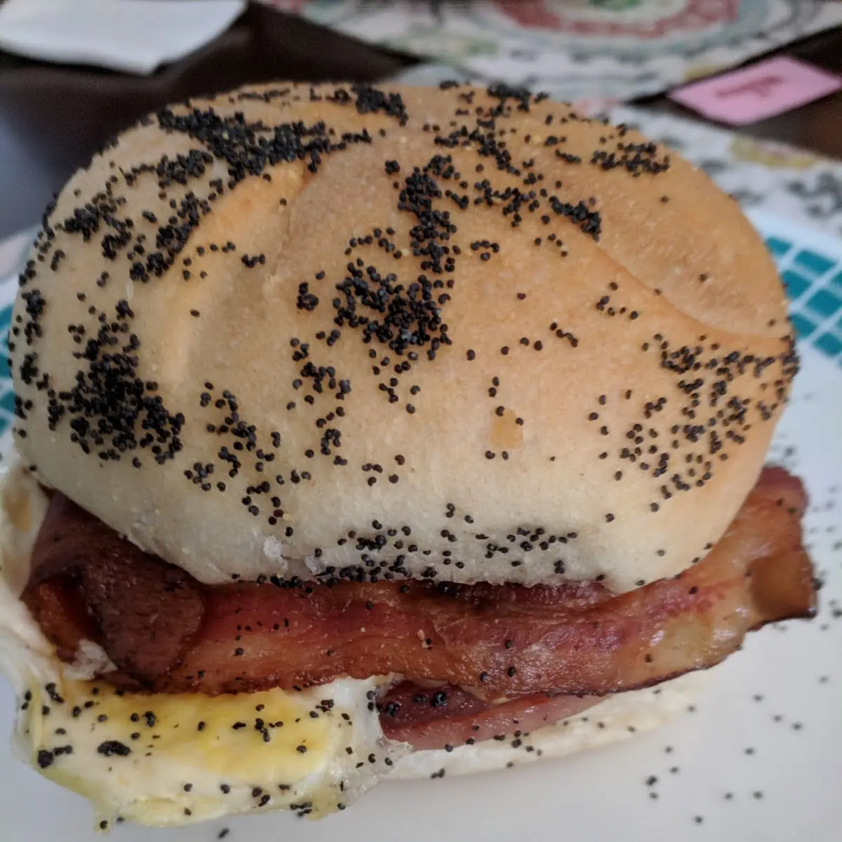 Pork Roll and Bacon Egg and Cheese Sandwich