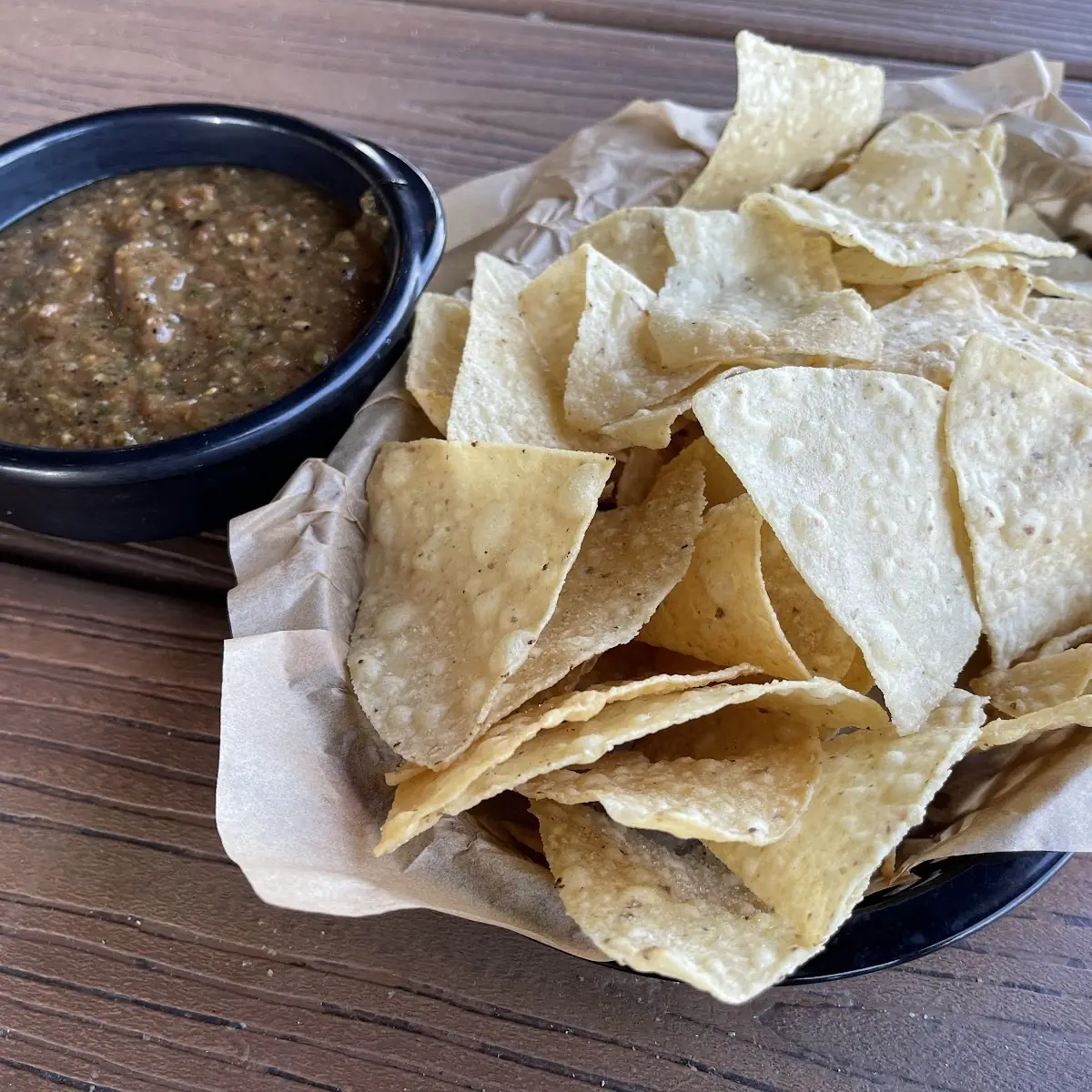 Corn Tortillas Chips and Salsa Verde