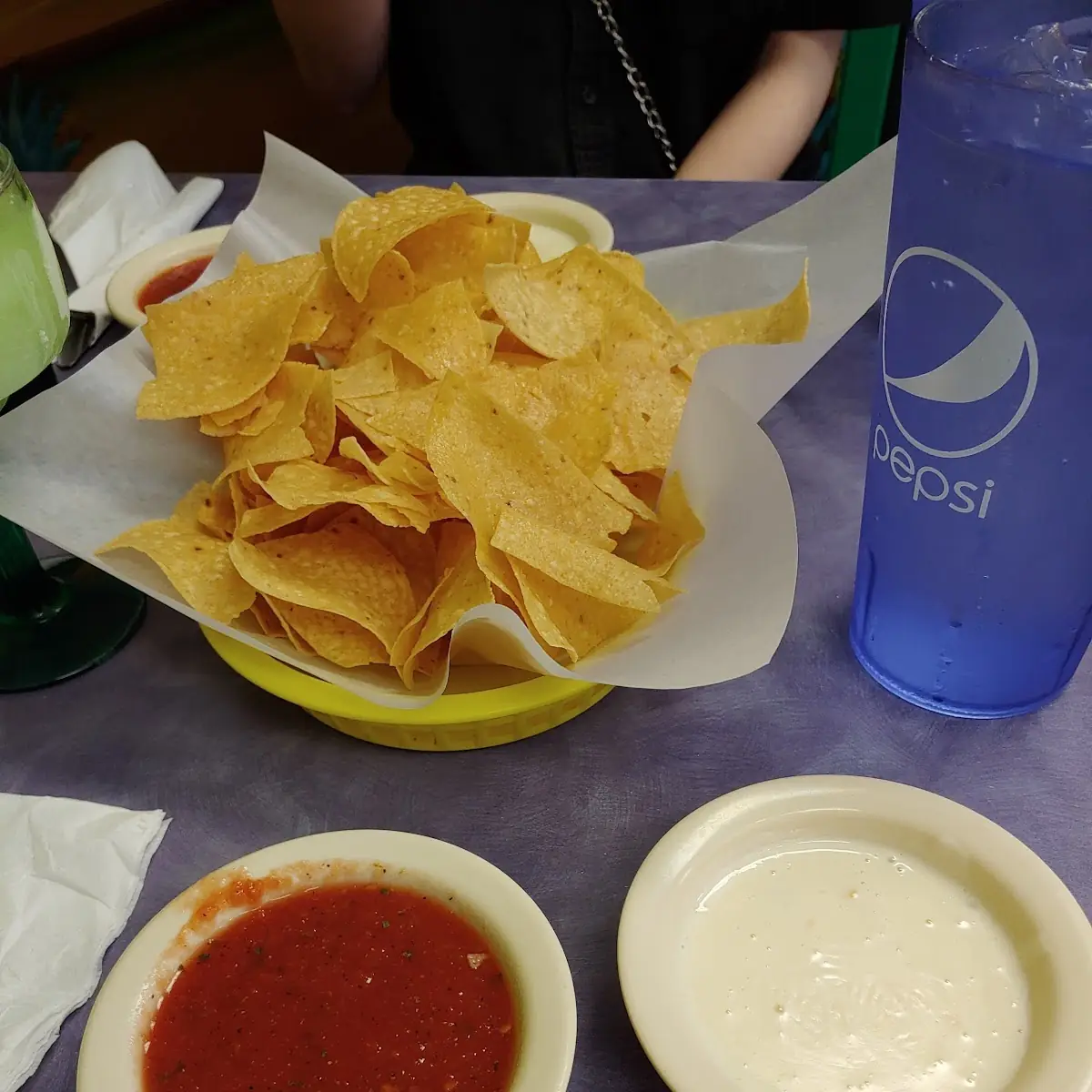 Chips Salsa and Queso