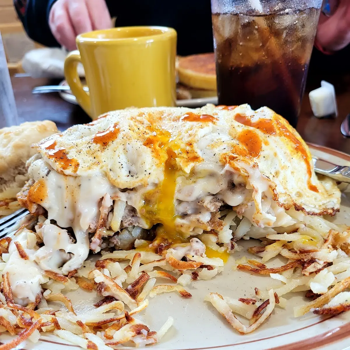 Chicken Fried Steak w over Easy Eggs