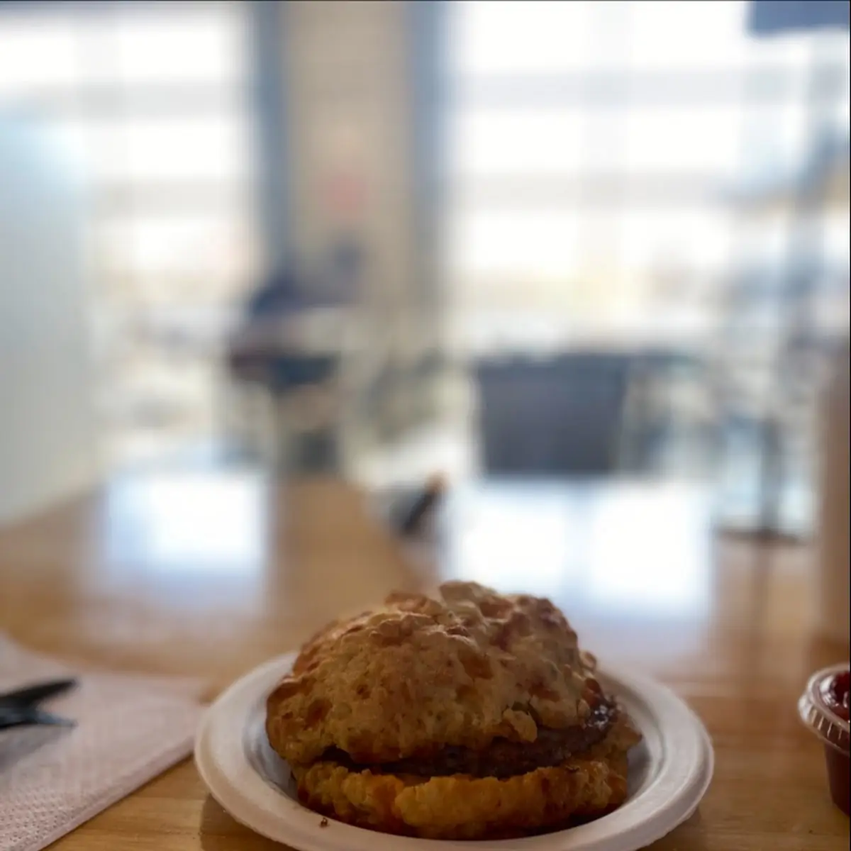 Breakfast Sandwich on Gluten Free Biscuit