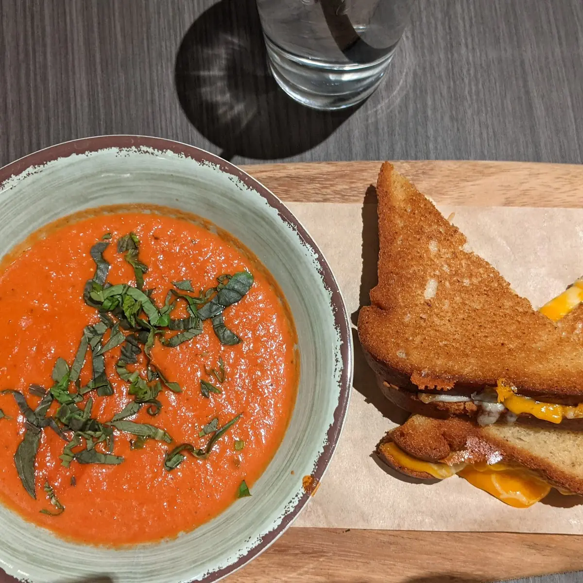Tomato Basil Soup with Gluten-Free Grilled Cheese