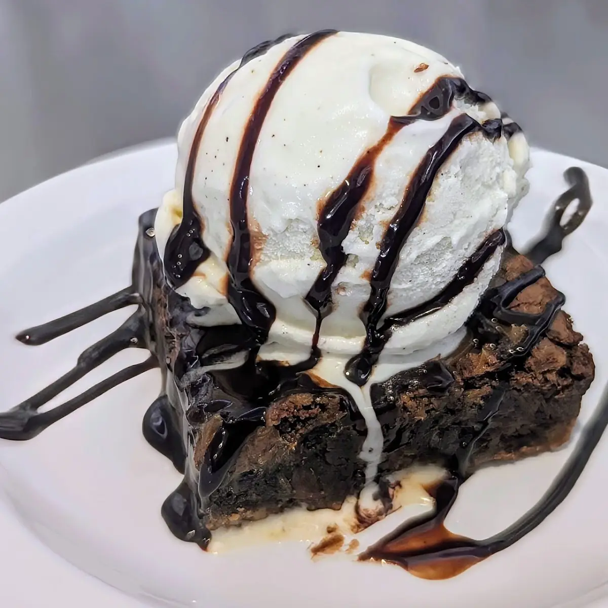Warm Brownie with Vanilla Ice Cream