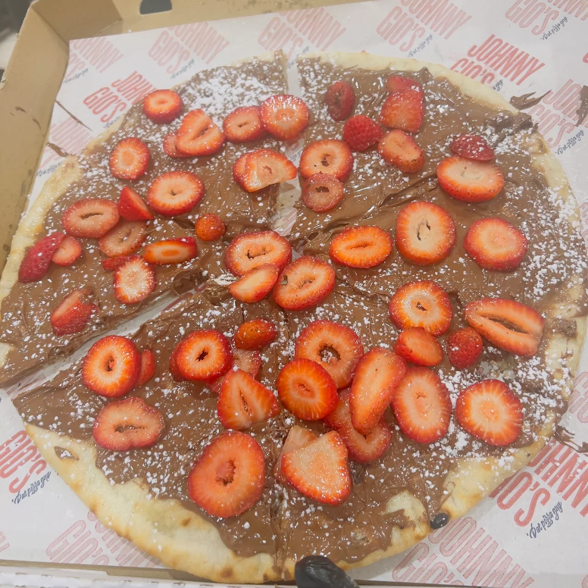 Nutella Pizza with Strawberries, Johnny Gio's Pizza Kirrawee