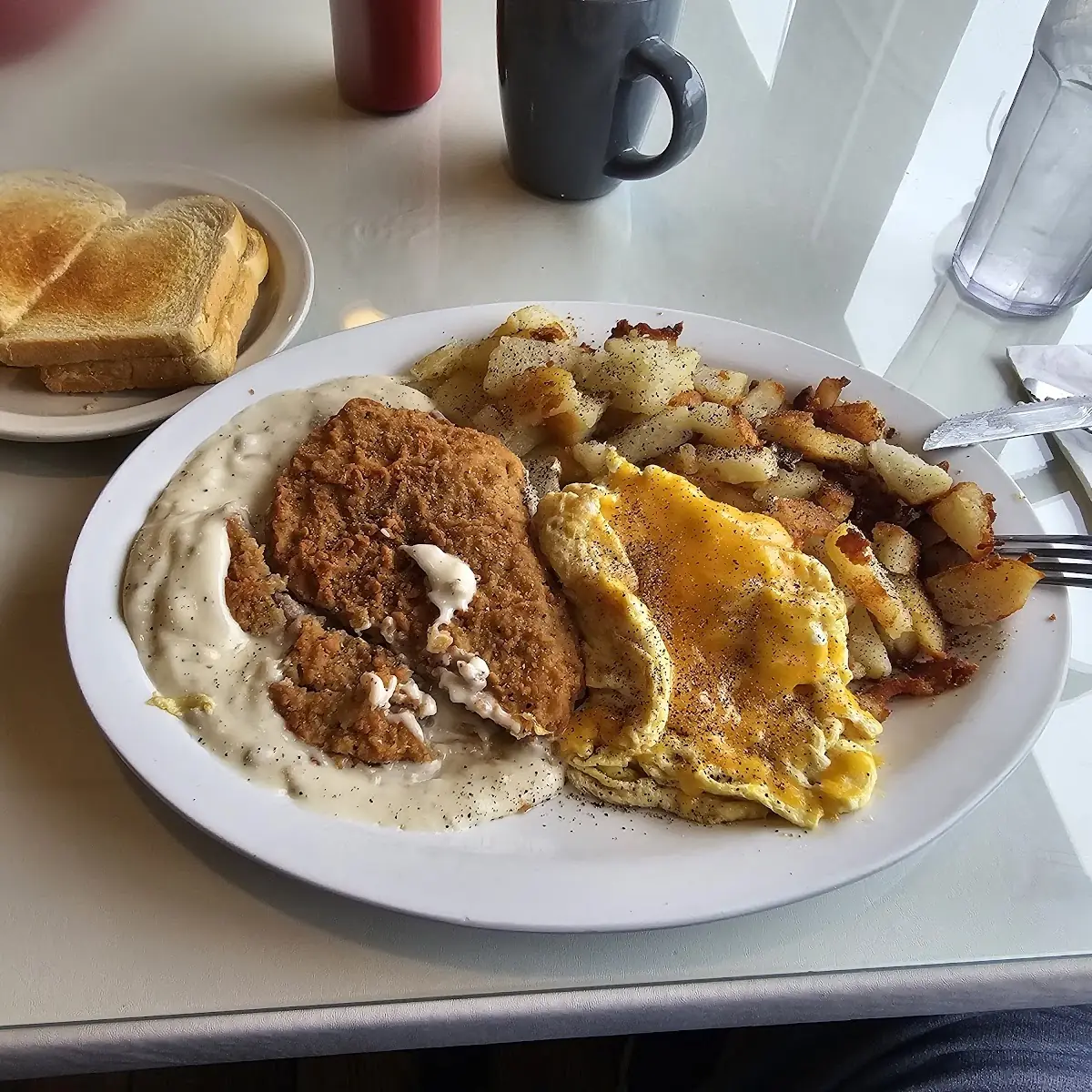 Country Fried Potatoes & Toast