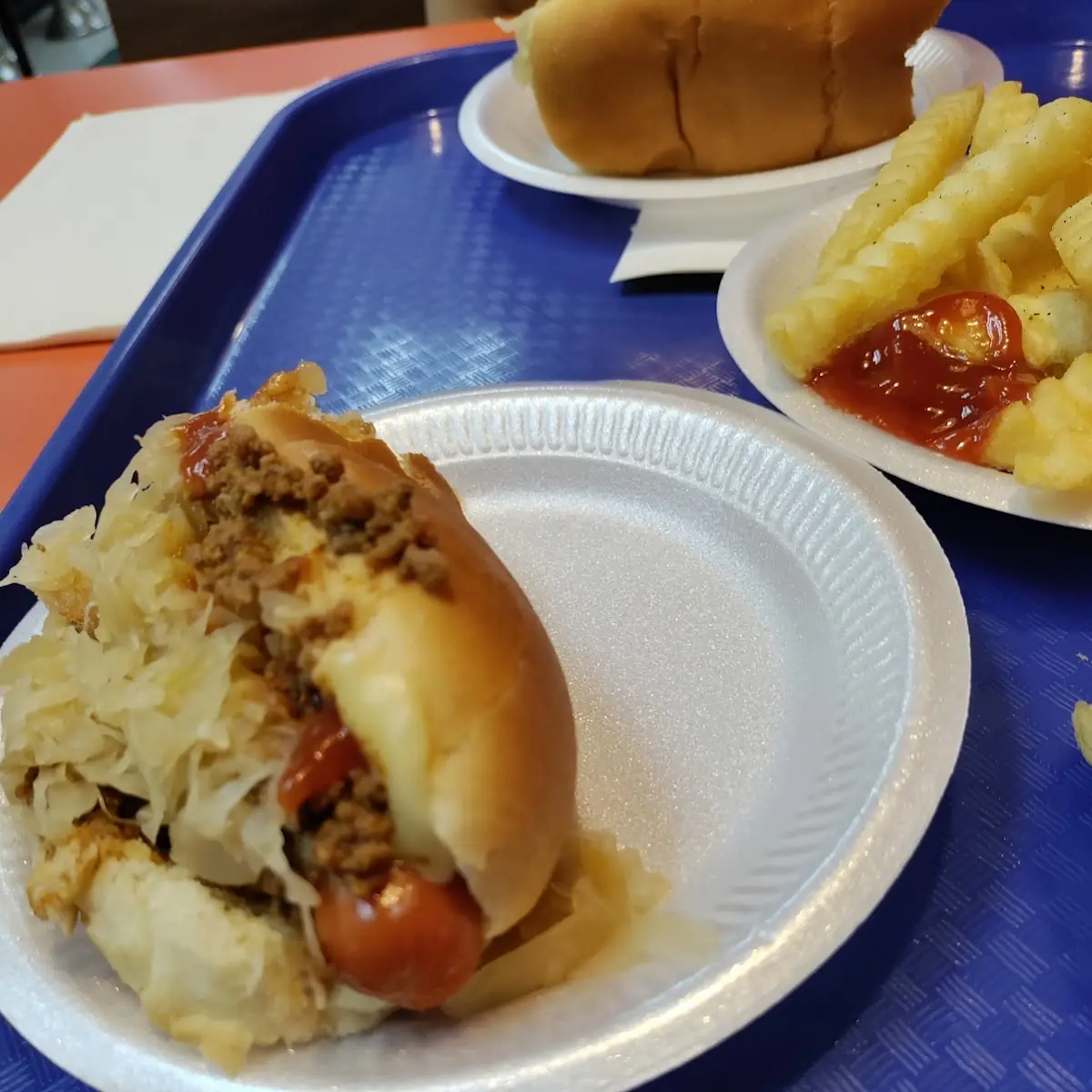 Chili Dog with Sauerkraut