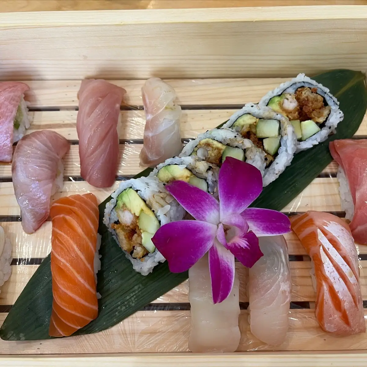 Salmon Sashimi and Sushi Platter