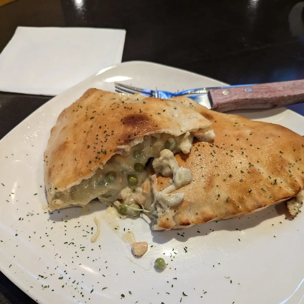 Chicken Pot Pie Calzone