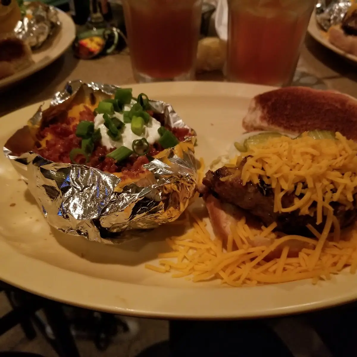 Hamburger and Baked Potato