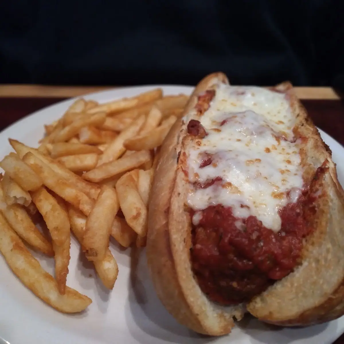 Meatball Sub and Fries